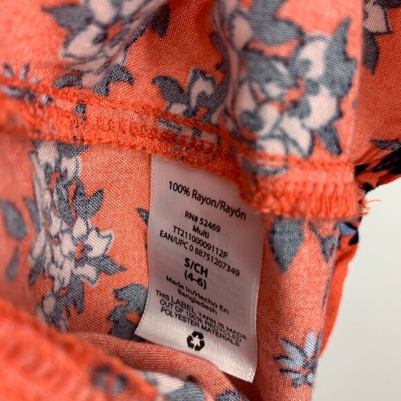 Time and Tru Dress Floral Print V Neck Short Sleeve Pockets - Picture 6 of 10